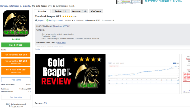 最新版The Gold Reaper MT5 已上架跳蚤市场交易的工具|外汇EA|外汇论坛|MT4指标|MT5软件|EA源码|MQL编程|跟单系统|马丁格尔|狼行天下|财经东北路|ctrader|蜡烛图技术|外汇知识|自动化交易1mt5
